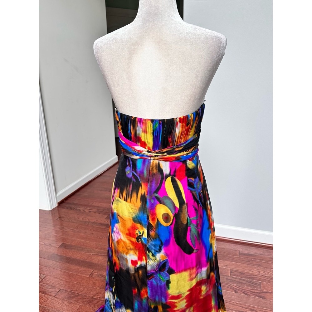 Alyce Designs Unique Pattern Vibrant Colorful Beaded Embellished Gown Dress - Picture 7 of 12